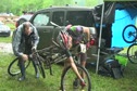 Bishop takes a rear wheel after lap 1