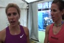 Anna Pierce and Morgan Uceny after 800 at 2010 London Diamond League