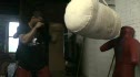 Woodley hitting bag